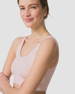 HEMA Niet voorgevormde top zonder beugel naadloos lichtroze (lichtroze)