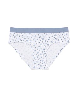 HEMA Dameshipster katoen everyday tailleband bloemen blauw (blauw)