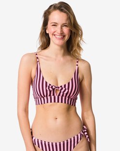 HEMA Damesbikinitop Lara triangel strepen roze (roze)