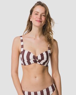 HEMA Damesbikinitop Anette blokstrepen bruin (bruin)