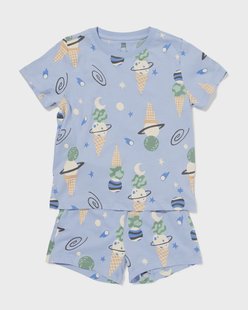 HEMA Kinder shortama ijsjes lichtblauw (lichtblauw)