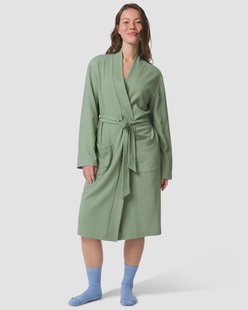 HEMA Damesbadjas katoen wafelstructuur groen (groen)