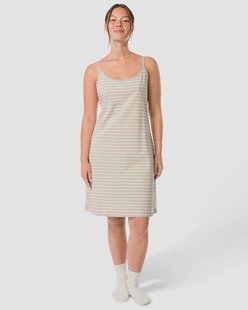 HEMA Damesnachthemd jersey strepen naturel (naturel)