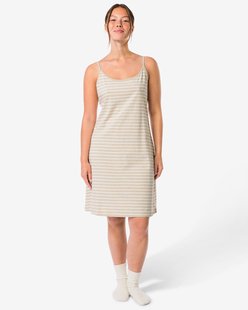 HEMA Damesnachthemd jersey strepen naturel (naturel)