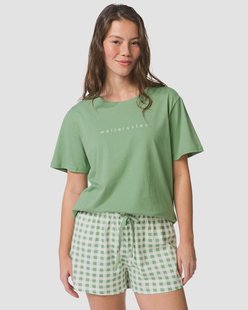 HEMA Damesshortama jersey ruiten groen (groen)