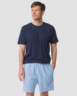 HEMA Herenshortama Philip jersey strepen lichtblauw (lichtblauw)