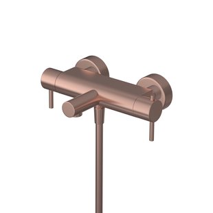 Badthermostaat Hotbath Buddy Opbouw 2-knop 26 cm Geborsteld Koper