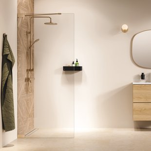 Inloopdouche Sealskin Pure Type A3 100x200 cm Helder Glas Antikalk Geborsteld Goud