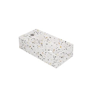 Fontein INK Versus 36x18x9cm Composiet Links Met Kraangat Mat Multi Terrazzo