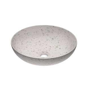 Waskom INK Convex 40 Rond 40x40x13cm Composiet Mat Wit Terrazzo