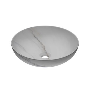 Waskom INK Convex 40 Rond 40x40x13cm Natuursteen Mat Wit Marmer