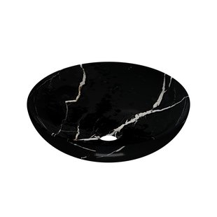 Waskom INK Convex 40 Rond 40x40x13cm Natuursteen Glans Zwart Marmer