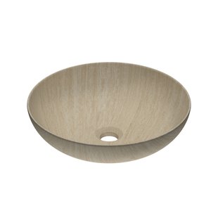 Waskom INK Convex 40 Rond 40x40x13cm Natuursteen Mat Travertin