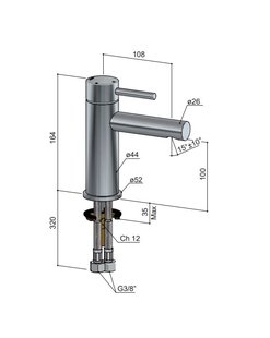 Hotbath BUDDY Wastafelmengkraan laag model Geborsteld Koper PVD (B103BCP)