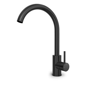 Hotbath BUDDY Wastafelkraan met draaibare uitloop Geborsteld Zwart PVD (B104MBP)