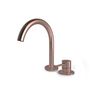 Hotbath BUDDY Wastafelmengkraan 2 gats Geborsteld Koper PVD (B123BCP)