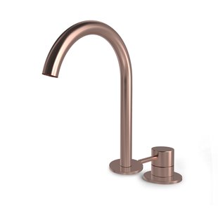 Hotbath BUDDY Wastafelmengkraan 2 gats Hoog model Geborsteld Koper PVD (B123HBCP)