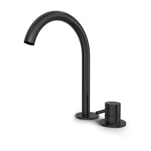 Hotbath BUDDY Wastafelmengkraan 2 gats Geborsteld Zwart PVD (B123MBP)