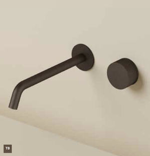 Afbouwdeel Hotbath Guy Row t.b.v. Inbouw Wastafelkraan 25cm Uitloop Tuscan Bronze