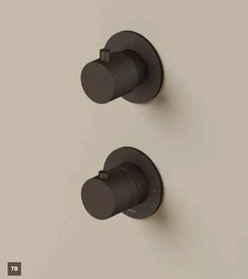 Afbouwdeel Hotbath Guy Diamond Inbouw Thermostaat Met 2-Weg Stop-Omstel Tuscan Bronze