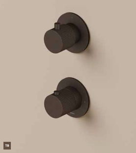 Afbouwdeel Hotbath Guy Row Inbouw Thermostaat Met 2-Weg Stop-Omstel Tuscan Bronze
