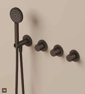 Afbouwdeel Hotbath Guy Diamond Bad/Douche Thermostaat Met 2 Stopkranen Zonder Uitloop Tuscan Bronze