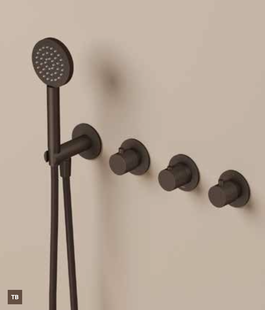 Afbouwdeel Hotbath Guy Row Bad/Douche Thermostaat Met 2 Stopkranen Zonder Uitloop Tuscan Bronze