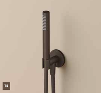 Handdouche Hotbath Guy Met Wandsteun + Uitlaat & Doucheslang 1,5m t.b.v. Inbouwkraan Tuscan Bronze
