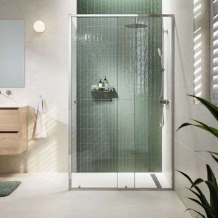 Sealskin Contour Douchecabine met Schuifdeur en Zijwand 120x90 cm 6 mm Helder Glas Zilverhoogglans