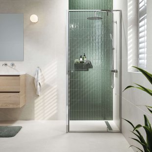 Sealskin Contour Douchecabine met Draaideur en Zijwand 90x90 cm 6 mm Helder Glas Zilverhoogglans
