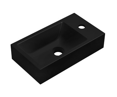Fontein BWS Bella 40x22x9 cm Omkeerbaar Composiet Mat Zwart