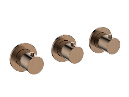 Afbouwdeel Thermostatische Douchekraan Wiesbaden Caral Met 2 Stopkranen Geborsteld Brons Koper PVD