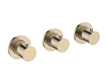 Afbouwdeel Thermostatische Douchekraan BWS Cemal Met 2 Stopkranen Geborsteld Messing PVD