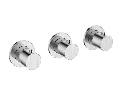 Afbouwdeel Thermostatische Douchekraan BWS Cemal Met 2 Stopkranen Geborsteld Staal PVD