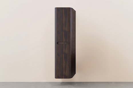 Kolomkast Wiesbaden Sulora 160x40x35 cm Afgeronde Hoeken Geribbeld Walnoot