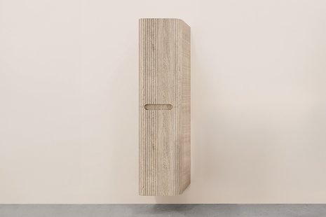 Kolomkast Wiesbaden Sulora 160x40x35 cm Afgeronde Hoeken Geribbeld Licht Eiken