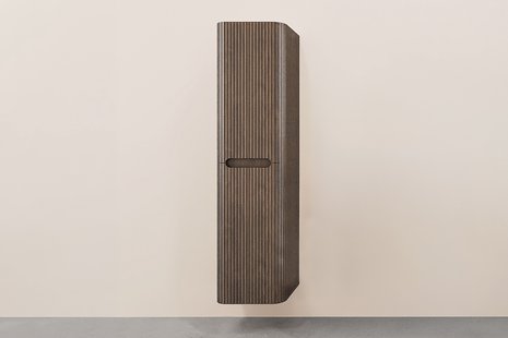 Kolomkast Wiesbaden Sulora 160x40x35 cm Afgeronde Hoeken Geribbeld Bruin Eiken