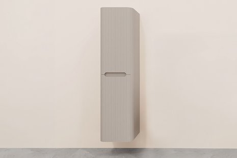 Kolomkast Wiesbaden Sulora 160x40x35 cm Afgeronde Hoeken Geribbeld Mat Beige