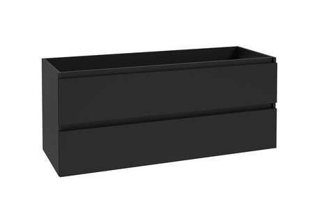 Onderkast Wiesbaden Alvara 120x46 cm 2 Laden 2 Uitsparingen Mat Zwart
