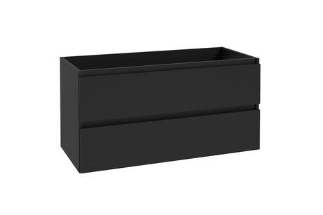 Onderkast Wiesbaden Alvara 100x46 cm 2 Laden 1 Uitsparing Mat Zwart