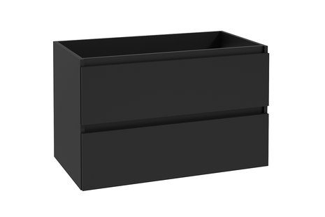 Onderkast Wiesbaden Alvara 80x46 cm 2 Laden 1 Uitsparing Mat Zwart