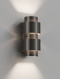 Wandlamp Hipp Design Simar Half Rond PVD Gunmetal 3000K Dimbaar IP44