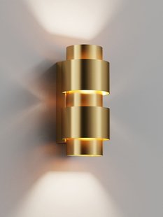 Wandlamp Hipp Design Simar Half Rond PVD Messing 3000K Dimbaar IP44