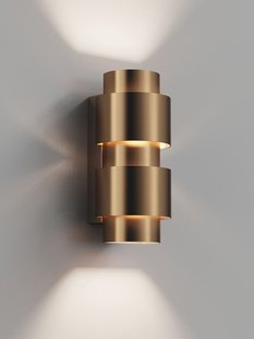 Wandlamp Hipp Design Simar Half Rond PVD Koper 3000K Dimbaar IP44