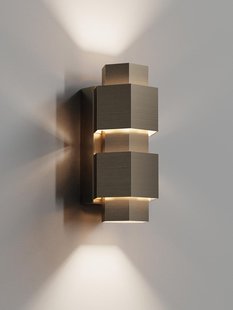 Wandlamp Simar Vijfhoek PVD Brons 3000K Dimbaar IP44