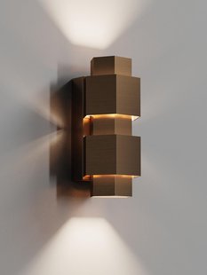 Wandlamp Simar Vijfhoek PVD Koper 3000K Dimbaar IP44