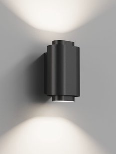 Wandlamp Simar Ovaal Zwart 3000K Dimbaar IP44