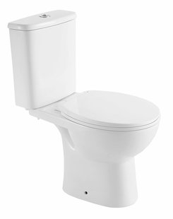 Duoblok Toilet Wiesbaden Brady Staand Rimless AO Met Toiletzitting Glans Wit