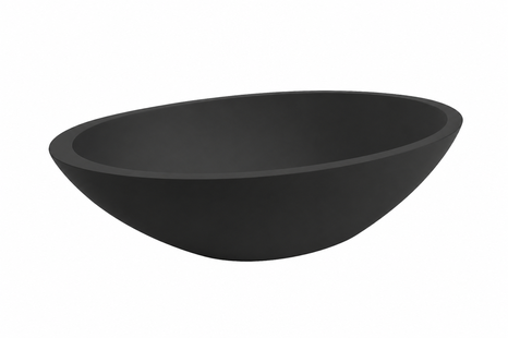 Waskom Kim Ovaal 59x35x11cm Solid Surface Mat Zwart