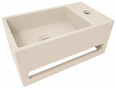 Fontein Julia Rechts Rechthoekig 35x20x16cm Solid Surface Beige